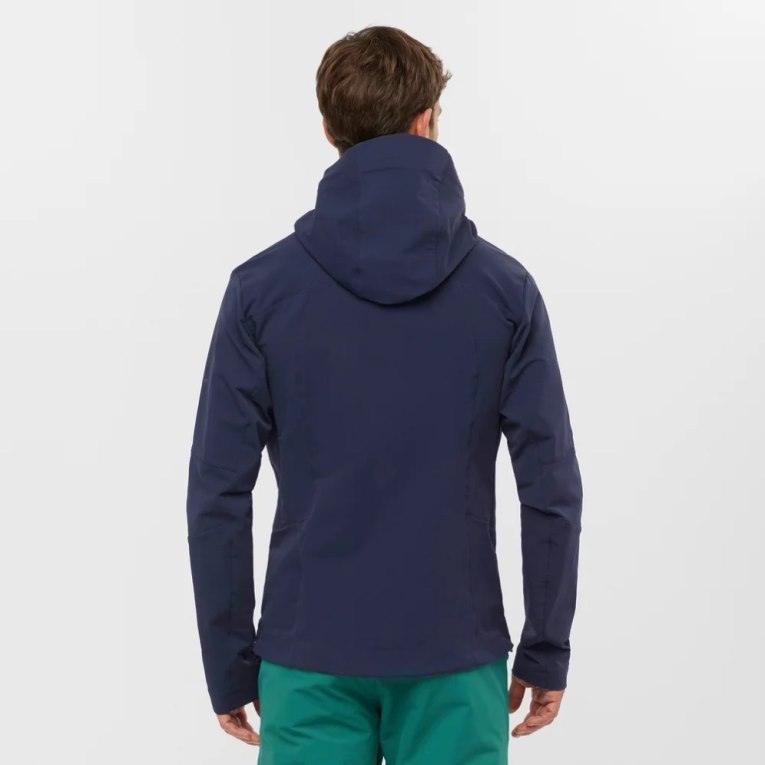 Navy Salomon Outpeak Softshell Full Zip Men's Jackets | IE SI9463